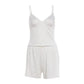 Sporty Streetwear Women Trend Simple 2-Piece Set Trend Fashion Bow Appliques Low Chest Camisole+Shorts Hottie Suits