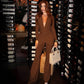Long Sleeve Deep V Neck Ruched Flare Jumpsuit Going Out Outfit White Jumpsuits for Woman Elegant for Wedding