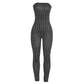 Sexy Polka Dot Print Jumpsuit Women Strapless Skinny Midnight Tight Stretch Workout Activity Hipster Skinny Overalls