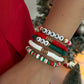 5 Pcs Women's Christmas Series Polymer Clay Bracelet Set Stackable CCB Beaded Fashion Charm Jewelry Accessories