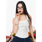 Lace Trim Letter Print Tank Top, Slim Square Neck Camisole, Casual Y2K Sleeveless Crop Top for Women