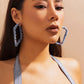 High Quality Exaggerated Blue Denim Hoop Earrings for Women Vintage Big Star Round Triangle Square Geometric Earring Y2K Jewelry