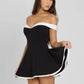 Off-shoulder Strapless Sexy Mini Dress Women Fashion Patchwork Sleeveless Backless High Waist A-line Club Party Dress