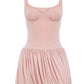 Fashion Spaghetti Strap Sexy Mini Dress Women Elegant Sleeveless Backless High Waist Pleated Club Party Dress 2025