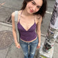 Pearl Decoration Camisole Women Halter v-Neck Hottie Sexy Midnight Skinny Hip-Hop Style Music Festival Stretwear