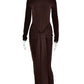 Turtleneck Long Sleeve Maxi Dress For Women Fashion Irregular Bodycon Long Dress Femme Temperament Evening Dress