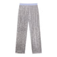 Sequin Loose Pants Two Piece Sets Women Patchwork Long Sleeve Shirt And Trouser Female Elegant Long Pants 2 Piece Sets