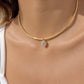 Geometric Zircon Pendant Torques Necklace For Women 18K Gold PVD Plated Stainless Steel Necklace Fashion Jewelry Gift