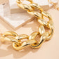 Exaggerated Plastic CCB Big Chunky Chain Necklace for Women Vintage Goth Twisted Lock Thick Choker Grunge Jewelry Steampunk Men