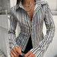 Women Y2k Button Down Shirts Casual Long Sleeve V Neck Collared Slim Fit Crop Top E-Girls Coquette Vintage Blouse