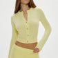 Knitted Fashionable Casual Cardigan Top Solid Color Round Neck Long Sleeved Slim Fit Winter Fall Button Sweater Tops