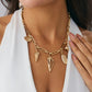 Vintage Sunflower Moon Scallop Pendant Choker Necklace for Women Collares Trend Goth Clavicle Chain Daily Jewelry Gift