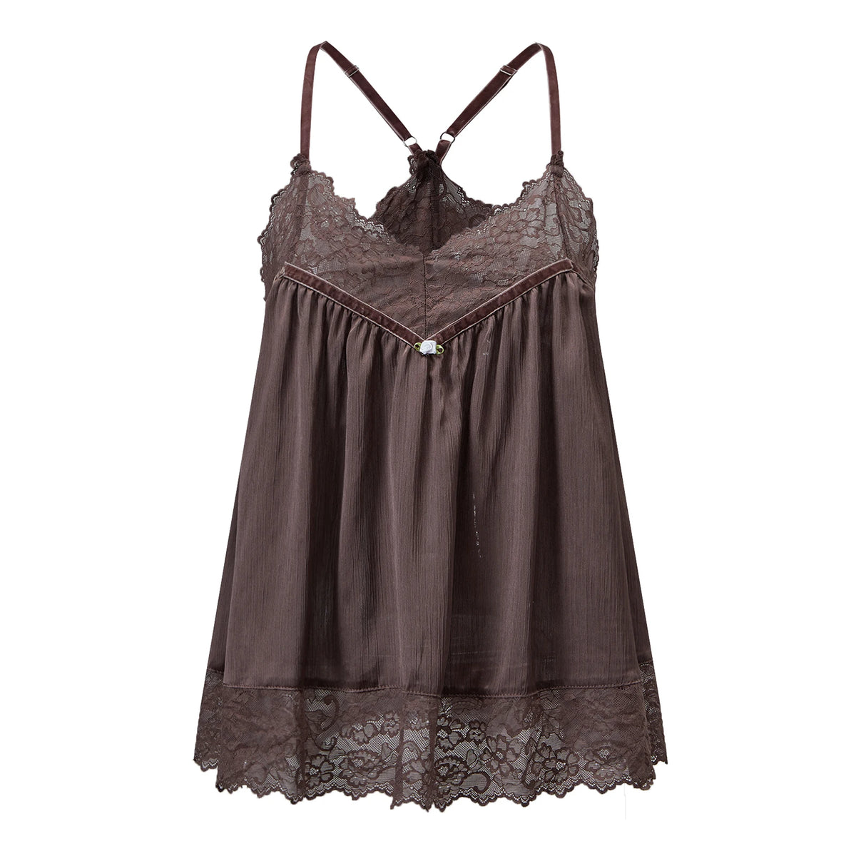 Vintage Lace Trim Cami Top Women V Neck Pearl Detail Loose Pleated Satin Camisole Sleeveless Casual Daily Tank Blouse