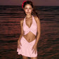 Sexy Two Piece Set for Woman Twisted Ruffled Crop Top and Mini Skirt Summer Beach Vacation Outfit