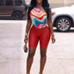 Party 2-Piece Set Women Colorful Print Folds Slash Neck Tank Tops+Simple Solid Shorts Street Summer Sexy Fashion Suits