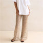 Sequin Mesh Wide Leg Pants Women High Waist See Through Sheer Elastic Waist Beachwear Trousers For Summer Vacation