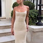 Spaghetti Strap Backless Maxi Dresses Champagne Elegant Sexy Beach Wedding Dresses Guest