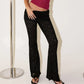Women's Lace Flare Pants Fold Over Waistband Partial Lining Sheer Floral Bell Bottoms Fashion Vintage Streetwear