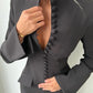Button Up Long Sleeve Short Dresses for Woman Clothes Elegant Fashion Black White Dress Office Ladies