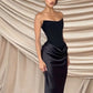 Chic Satin Patchwork Dress Women Elegant Simple Ruched Sleeveless Stretch Fashion Trend Evening Party Club Bodycon