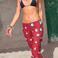 Autumn High Street Print Pants Women Casuals Simple Elastic Waist Fashion Midnight Clubwear Daily Chic Wide-Leg Bottoms