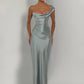 Elegant Satin One Shoulder Evening Dress Women Cowl Neck Sleeveless Bodycon Maxi Dress 2026 Spring Summer Party Gowns