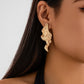 Vintage Irregular Fish Tail Drop Earrings for Women Fashion Statement Creative Metal Piercing Earring Steampunk Jewelry