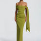 Off-shoulder Strapless Sexy Maxi Dress Women Elegant Sleeveless Backless Draped Ruched Bodycon Club Party Long Dresses