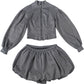 Long Sleeve 2 Piece Set Zipper Jacket and Bubble Skirt Shorts Fashion 2025 Fall Woman Going Out Outfits