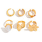 2025 New Irregular Exaggerated Metal Flower Open Rings Women Elegant Baroque Imitation Pearl Ring Jewelry Accessories