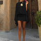 Flowing One Shoulder Draped Mini Dress Black White Classy Dresses for Woman Elegant Fall Clothing 2026
