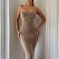 Spaghetti Strap Backless Bodycon Maxi Dress Women Autumn New Thickened Fabric Sleeveless Club Party Sexy Long Dress