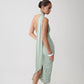 Draped Halter Neck Ruched Midi Dress Woman for Birthday Pictures Elegant Burgundy Party Dresses