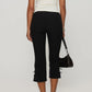 Women Capri Pants Solid Color Bow Decor Summer Casual Cropped Pants Stretch Crop Leggings Y2K Streetwear
