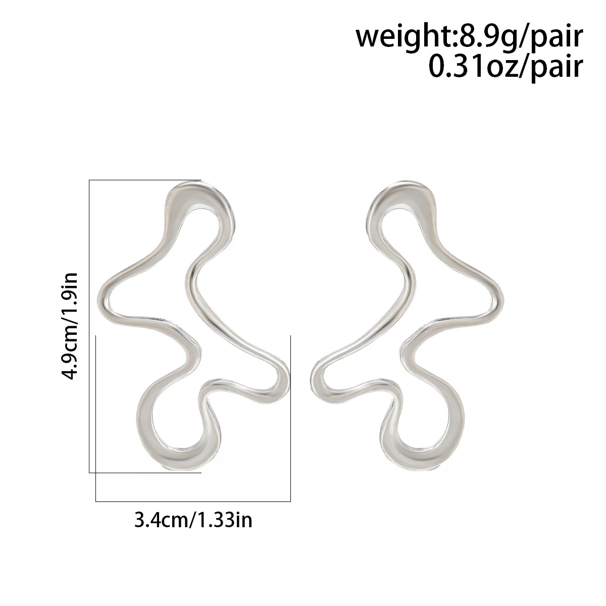 Minimalism Hollow Irregular Waterdrop Stud Earrings for Women Creative Goth Geometric Piercing Earrings Y2K Accessories