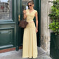 2 Piece Sets Woman Brunch Outfit Twisted V Neck Crop Top and Pleated Long Skirt Matching Sets