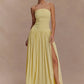 Off-shoulder Strapless Sexy Maxi Dress Women Elegant Sleeveless Backless Thigh High Split Pleated Club Party Long Dress