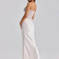White Lace Corset Satin Sexy Maxi Dress Women Elegant Strapless Sleeveless Backless Bodycon Club Party Long Dresses