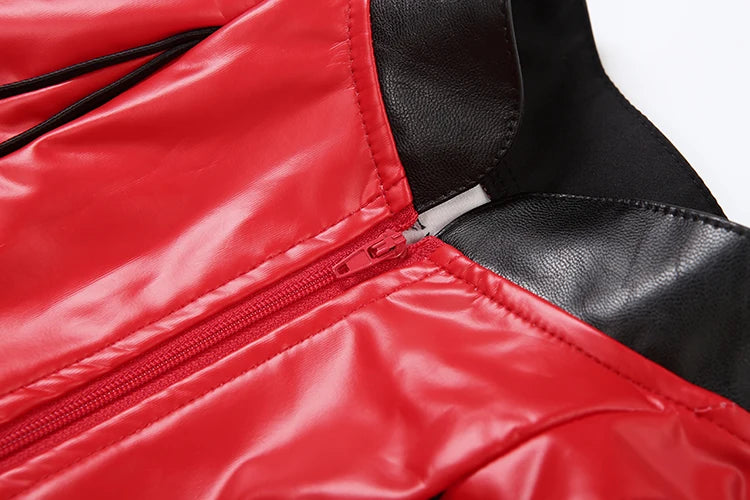 Hipster 2-Piece Set Women Zip Leather Waistless Skinny Bodysuit+Irregular Print Skirts Matching Music Festivals Suit