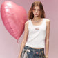 Minimalist Versatile Lace Trim Letter Print Camisole For Women