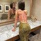 Chain Sleeveless Backless Maxi Dress Women' S Clothes Sexy Green Floral Party Dresses Summer 2026