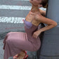 Elasticity Maxi Dress Women Patchwork Wrap Chest Skinny Simple Classic Summer Elegant Chic Dinner Party Holiday Vestidos