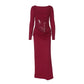 Mesh Splicing Long Sleeve Dresses for Woman Clothing Fall Sexy Party Maxi Dress Wedding Guest