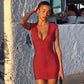 Zip Trim Deep V Neck Sleeveless Mini Bandage Dress Club Wear Sexy Birthday Dress for Woman 2026
