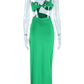 One Shoulder Strap Backless Maxi Dress For Women Gown Strapless Sleeveless Backless Thigh High Split Sexy Evening Dress