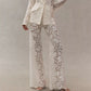 Lace Bell Bottom Pants for Women Sexy See Through Flare Leggings Hollow Out Mesh Sheer Cover Up Trousers