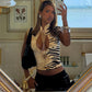 Tiger Print Vest Women Standing Collar Bandage Tassel Hollow Hip-Hop Style Sexy Summer Wild Street Fashion Slim Tops