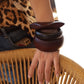 Vintage Retro Irregular Wood Bangles for Women Fashion Statement Creative Geometric Chunky Bracelets Couple Jewelry New