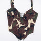 Camouflage Print 2 Piece Set Women Tracksuit V-Neck Shirring Backless Camisole+Pants Matching Street Casual Outfits