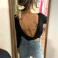 Y2k Aesthetic Low Back Blouse Women Open Back Shirt Long Sleeve Backless Boat Neck Blouse Going Out Workout Outfit